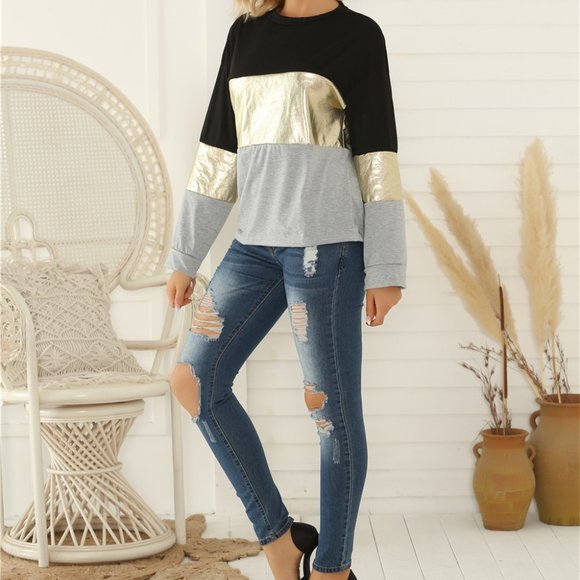 Colorblock Long Sleeve Tee - Picture 1 of 5